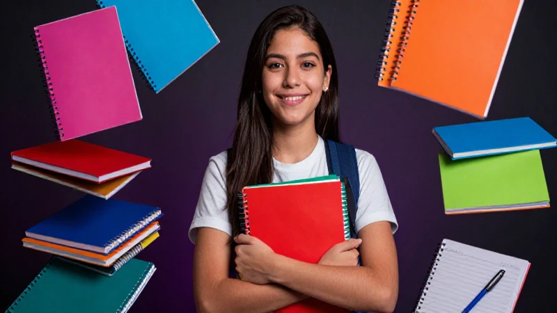 Estudiante mexicano sonriente, estudio vibrante y detallado