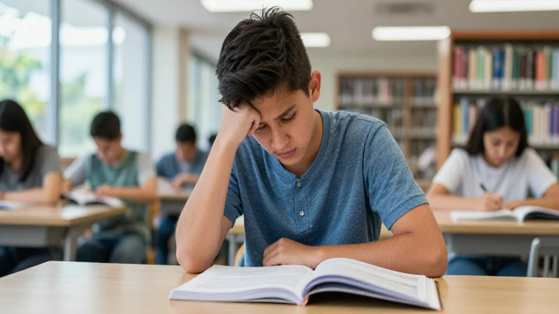 Estudiante concentrado estudiando para exámenes