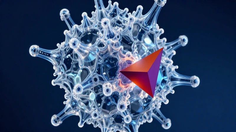 Estructura cristalina abstracta con un elemento geométrico brillante