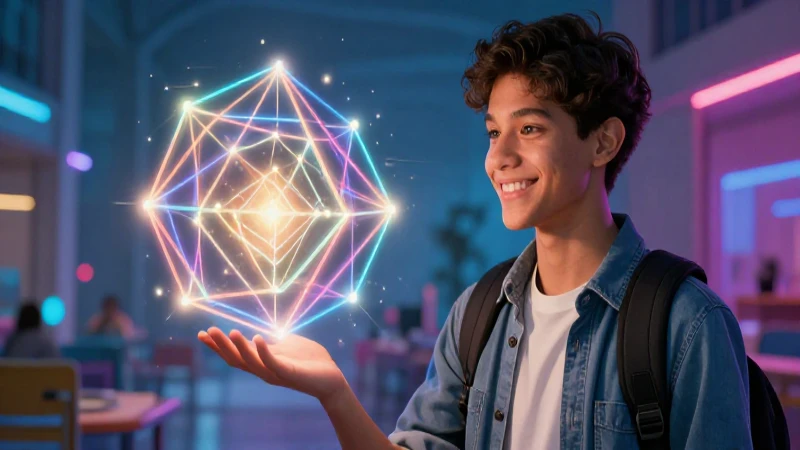 Solución SEP para estudiantes jóvenes: adaptaciones abreviadas 4 Retrato digital brillante de alumno mexicano