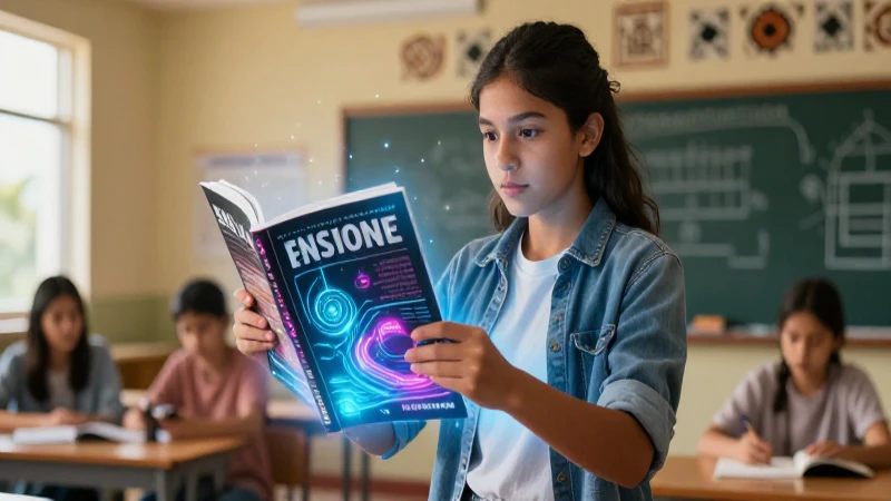 Estudiante aprende con tecnología holográfica