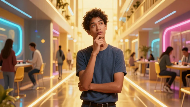 Estudiante diverso en entorno educativo moderno y brillante