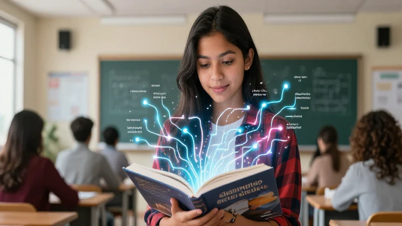 Estudiante aprende sinónimos con estilo