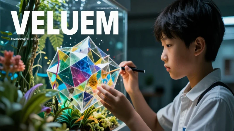 Joven estudiosa fusionando lógica y naturaleza vibrante