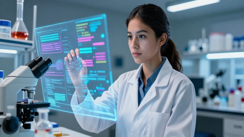 Cómo lograr una investigación científica efectiva 7 Investigadora mexicana en laboratorio con datos holográficos
