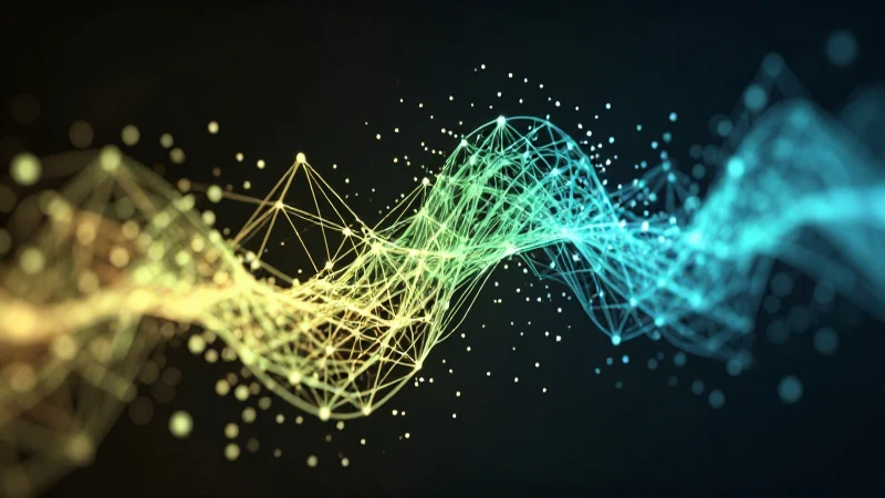 Visualización de error con partículas geométricas abstractas