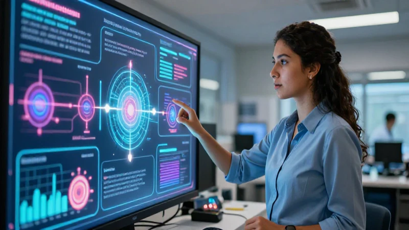 Maestra mexicana interactúa con hologramas educativos