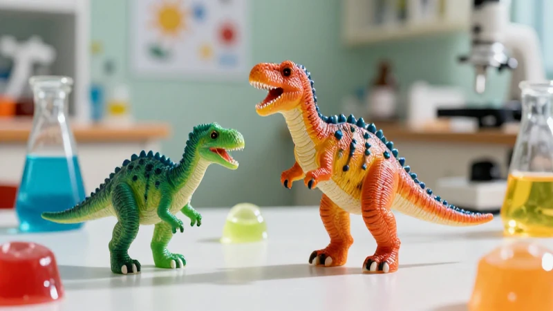 Figuritas de dinosaurios en gel vibrante