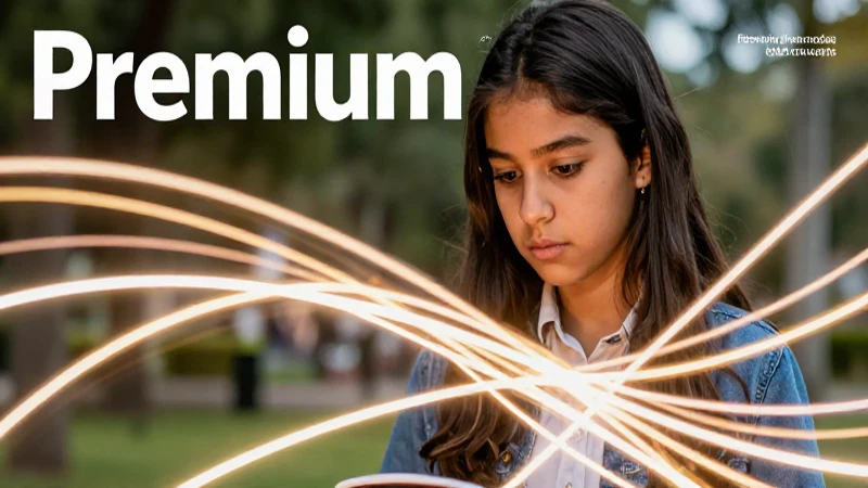 Estudiante mexicano concentrado con luces abstractas dinámicas