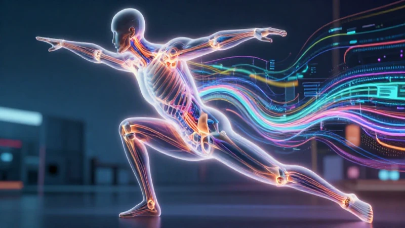 Figura humana con datos digitales científicos