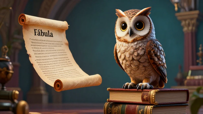 Ilustración educativa sobre fábula y aprendizaje