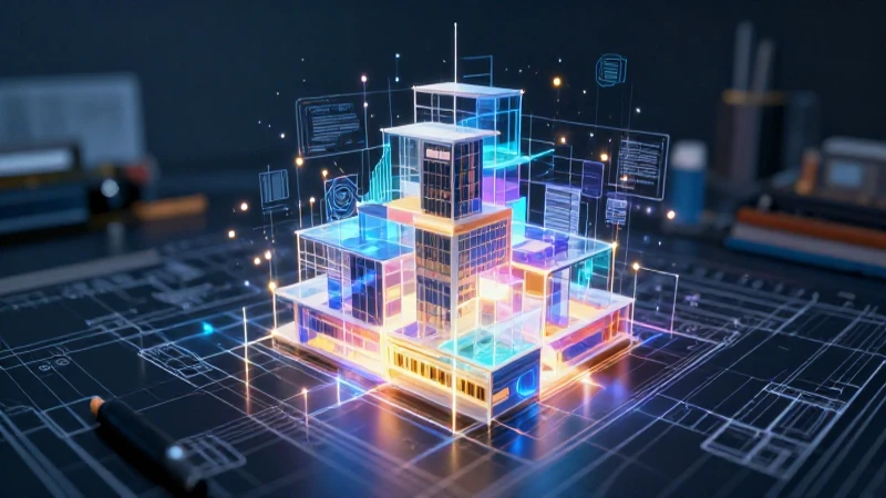 Diseño geométrico brillante crea estructura de éxito visual