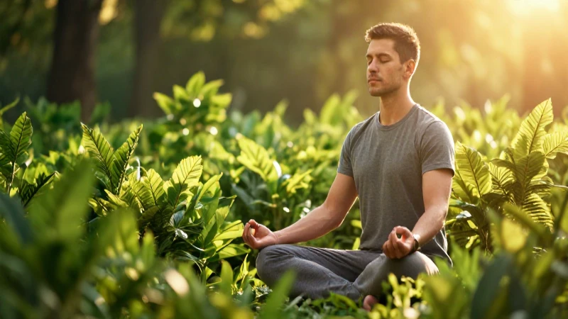 Meditación en naturaleza, luz dorada y profesional
