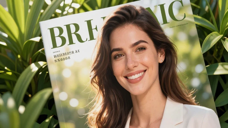 Mujer sonriente y verde simbolizan el bienestar