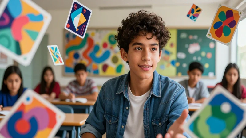 Estudiante mexicano de excelencia en ambiente vibrante