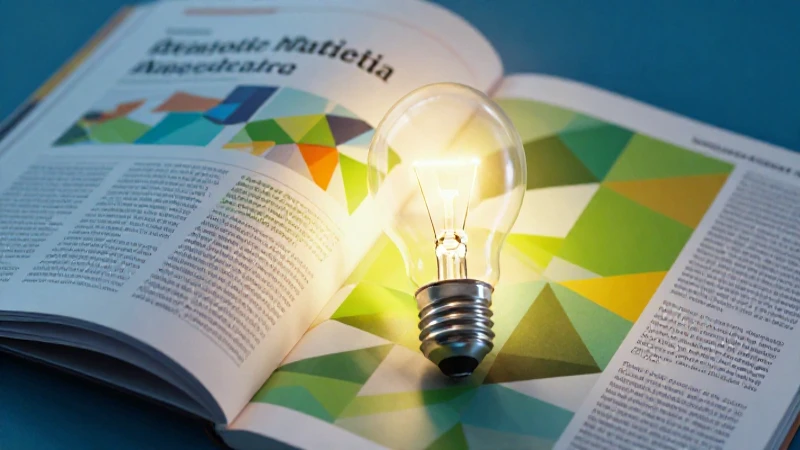 Foco luminoso con revista académica hiperrealista
