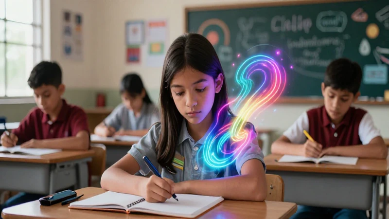 Joven estudiante enfocado en concepto abstracto