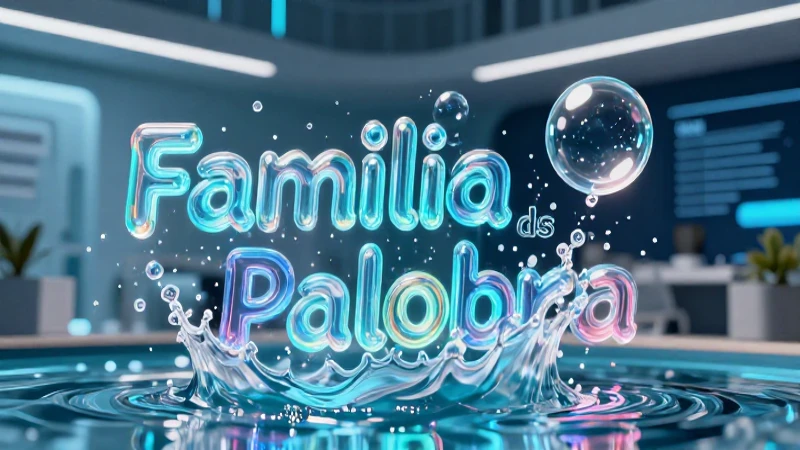 Familia de las Palabras: 50 Ejemplos Clave para Entender 7 Ilustración vibrante de palabras flotando en agua