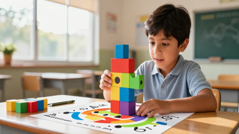 Familia de las Palabras: 50 Ejemplos Clave para Entender 13 Niño aprende familia de palabras con bloques coloridos