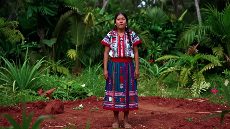 Mujer indígena, tierra vibrante y tradición
