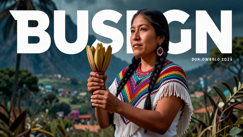 Retrato real y vibrante de una mujer indígena ceremonial