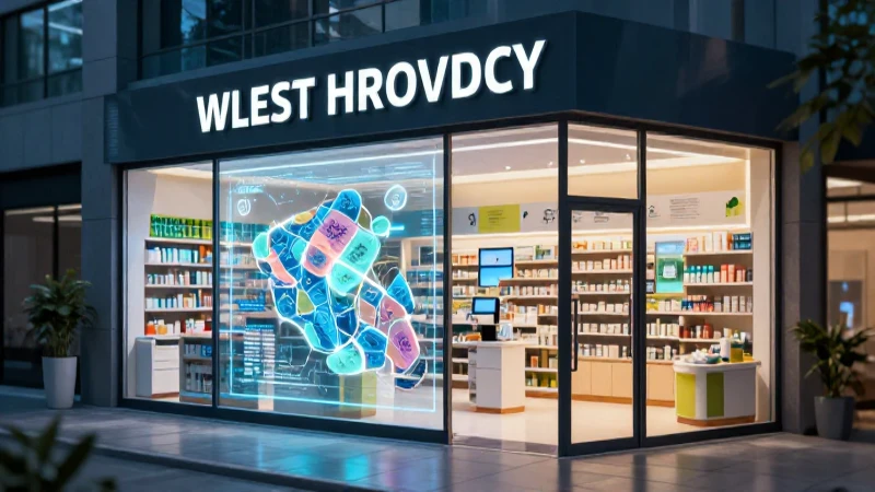 Revista farmacéutica profesional con diseño digital vibrante