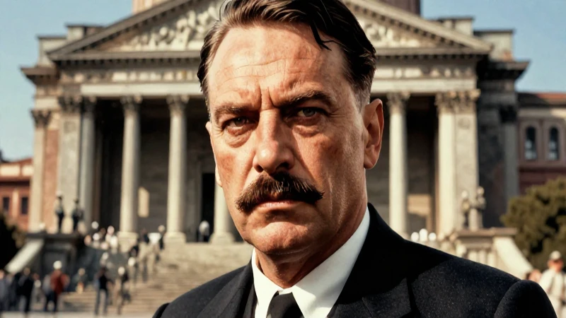 Retrato cinematográfico de Mussolini con arquitectura fascista