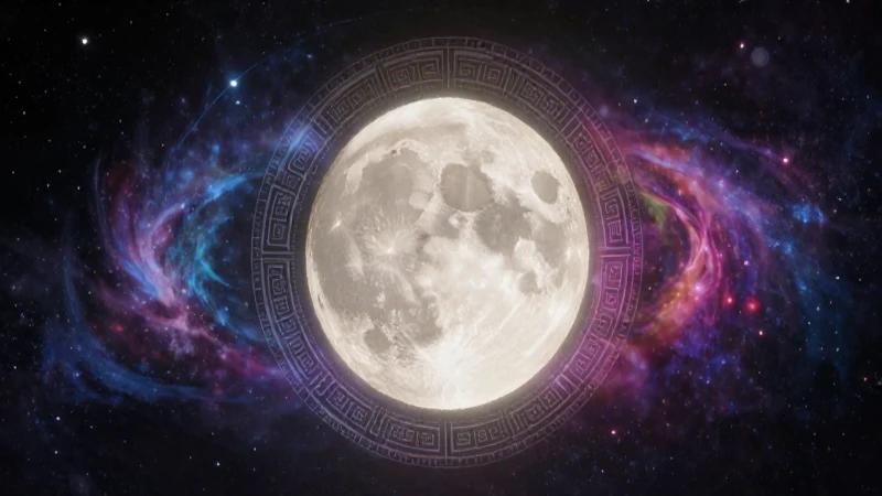 Fase de la Luna: Descubre sus Místicos Ciclos y Efectos 4 Luna llena dramática con patrones mesoamericanos