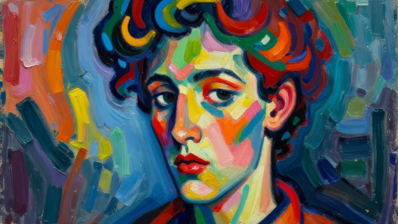 Retrato fauvista vibrante con trazos dinámicos y luces dramáticas