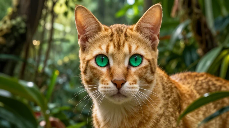 Felino: Definición y Concepto Esencial sobre Estos Animales 9 Gato dorado real en exuberante selva mexicana