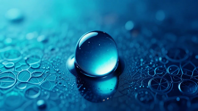 Droplet brillante en fondo abstracto vibrante