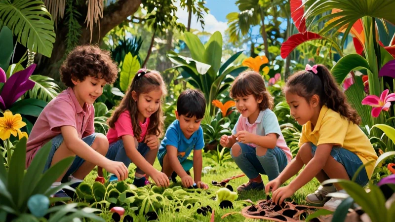 Fenómenos naturales: Aprendizaje divertido para preescolar 3 Niños mexicanos felices exploran naturaleza vibrante