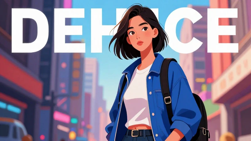 Estudiante moderno en ciudad con ilustración vibrante