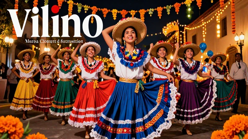 Festival mexicano vibrante con alta saturación