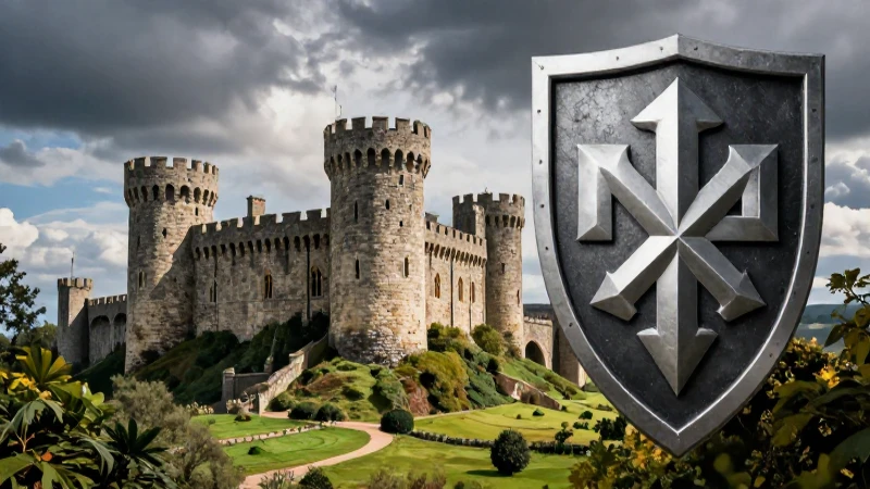 Castillo épico, paisaje medieval, iluminación dramática