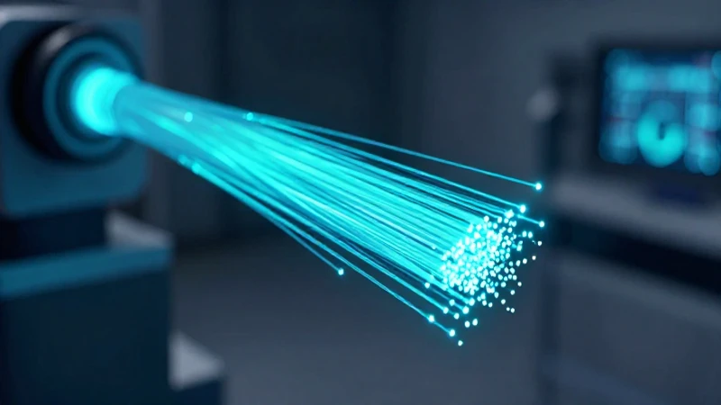 Fibras ópticas: concepto, usos, ventajas y desventajas 5 Fibra óptica azul fluye con datos en un fondo moderno