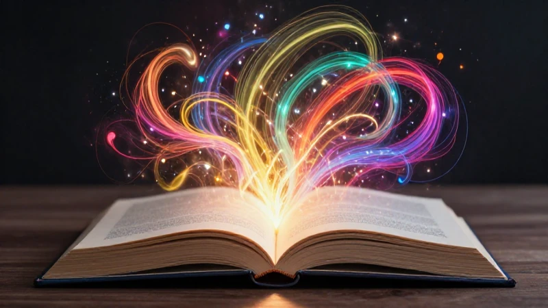 Ficción: Definición, Concepto y Su Impacto en la Cultura 9 Libro ilustrado con energía conceptual vibrante y dinámica