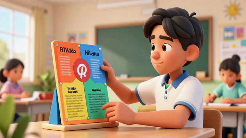 Estudiante moderno aprende con material vibrante