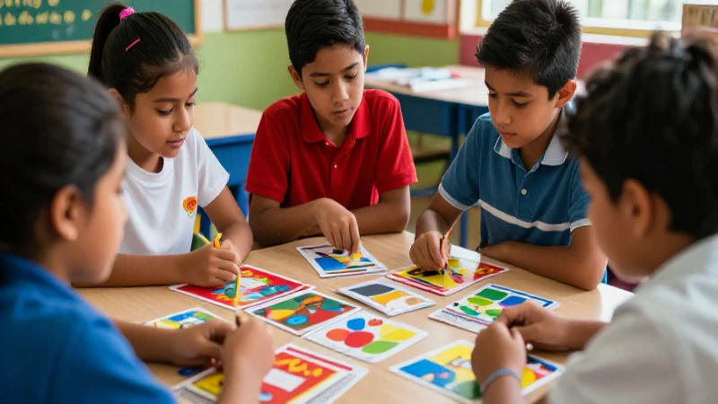 Optimiza la nueva escuela mexicana con Fichas 1: Conoce prácticas 4 Estudiantes colaboran en vibrante aula mexicana