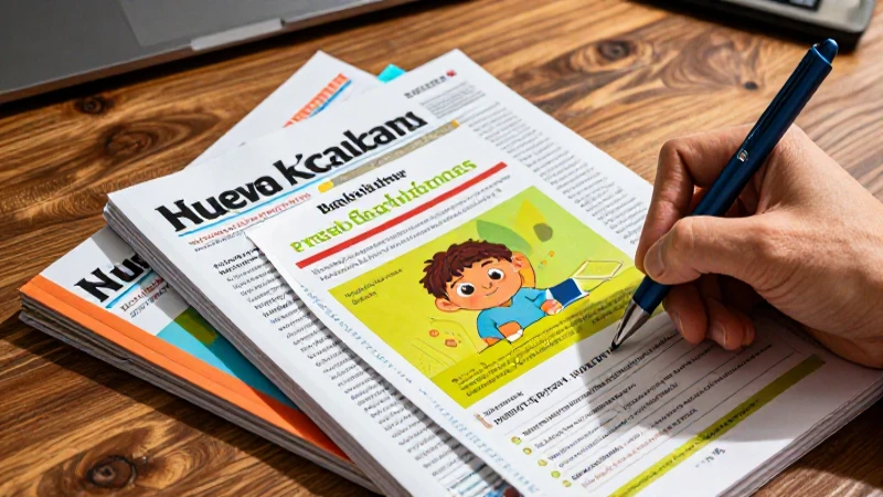 Escritura educativa vibrante y organizada