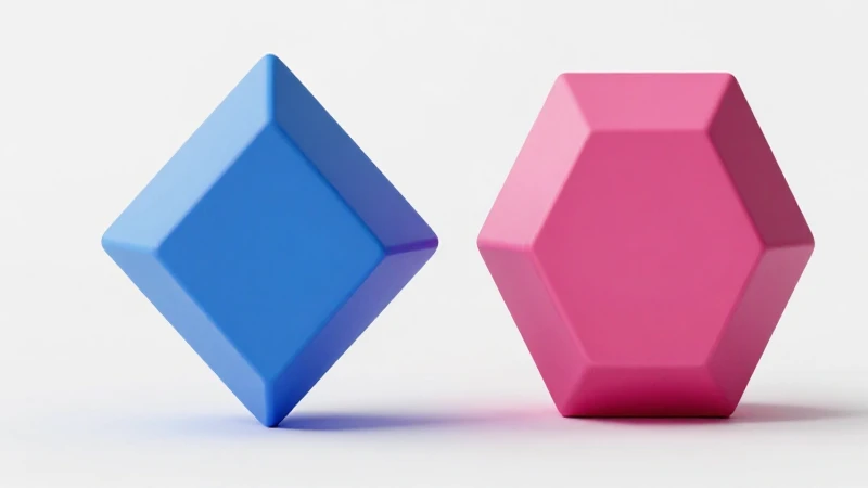 Comparación geométrica de polígonos en ilustración 3D