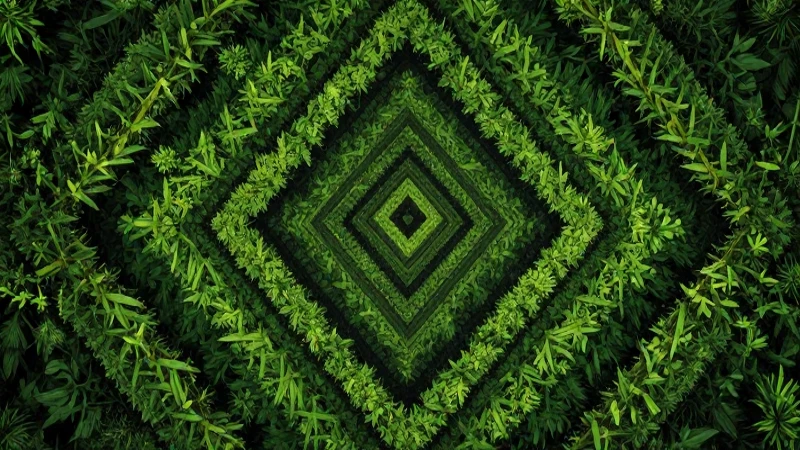 Patrón geométrico verde vibrante, naturaleza mexicana
