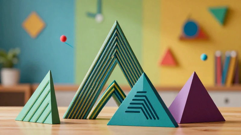 Figuras de Triángulos: Objetos y Propiedades Geométricas 3 Triángulos geométricos vibrantes y detallados