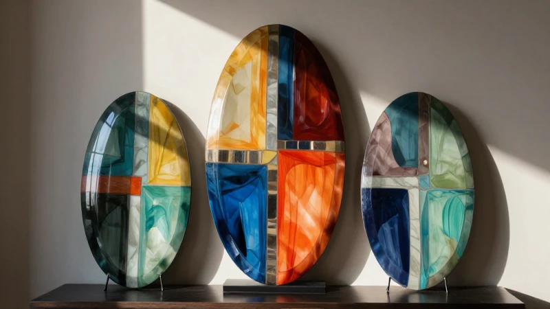 Escultura ovalada, diseño elegante, luz cinematográfica