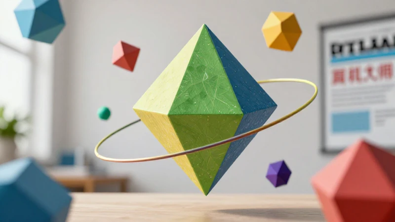Figuras geométricas: nombres, características y más 8 Poliedro flotante vibrante en un fondo académico moderno