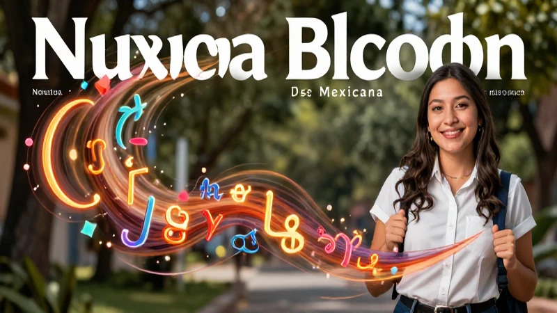 Educador mexicano estilizado con símbolos abstractos vibrantes