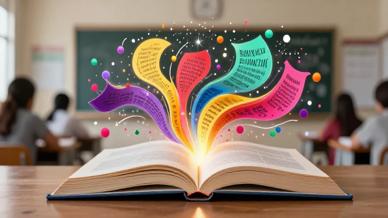 Ilustración dinámica de conceptos educativos vibrantes