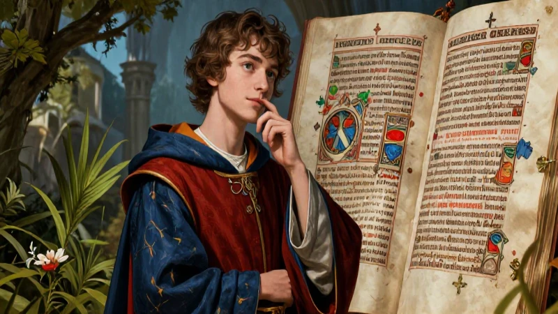 Filosofía medieval: historia, pensadores y su legado 5 Sabio estudiante ilustrado con estilo moderno