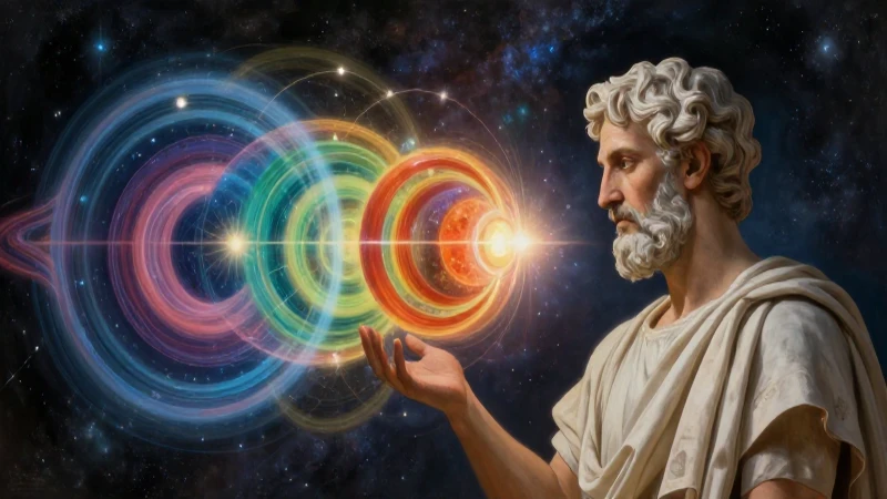 Filósofo griego contempla la evolución cósmica