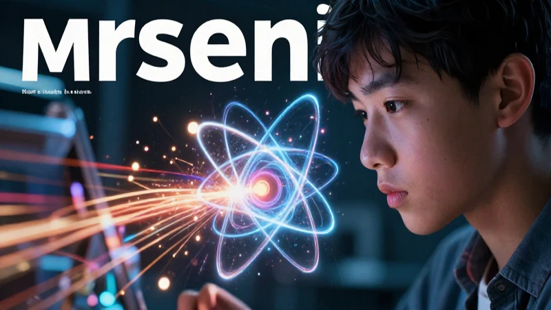 Estudiante concentrado con hologramas energéticos vibrantes